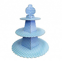 Cup cake standı piramit modeli puantiyeli mavi pk:1