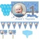 1 Yaş Pırıltı First Birthday Doğum Günü Süsleri, Parti Setleri Erkek Kişiye Özel Süsleme Set