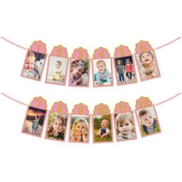 Çerçeve Orta Süs Simli 12 Aylık Set Pembe