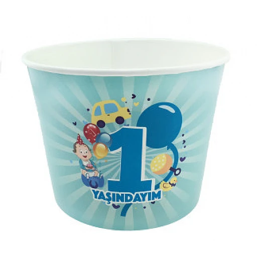 Mısır Cips Kutusu Karton Orta Boy 1750cc 1 Yaşındayım Mavi 8'lı