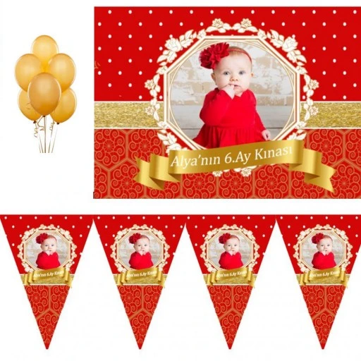 6 Ay Kınası Fotoğraflı Süsleme Seti Hdts204