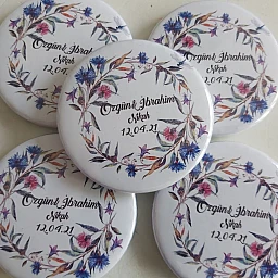 Kişiye Özel Magnet Açacak Nişan Hatırası Metal 6 Cm Metal