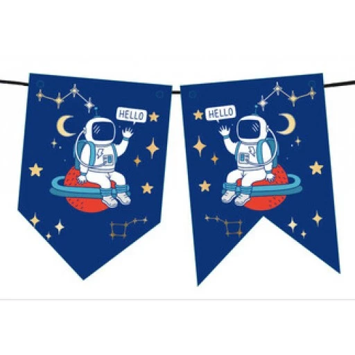 Flama Astronot Uzay Kırlangıç Bayrak