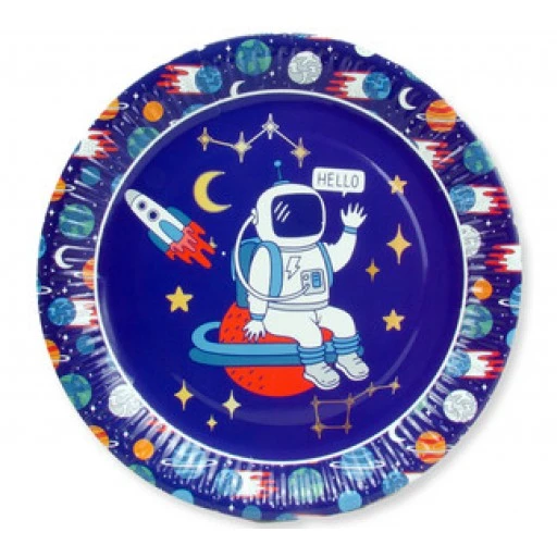Tabak Astronot Uzay Karton 23 cm 8'lı