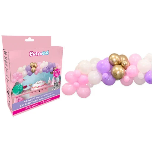 Balon Dekoransyonu 3 Lü Set Pembe Set:70 Balonlu