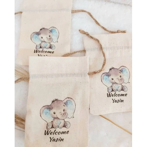 Baskılı Kese 9x13 cm Fil Desenli Erkek