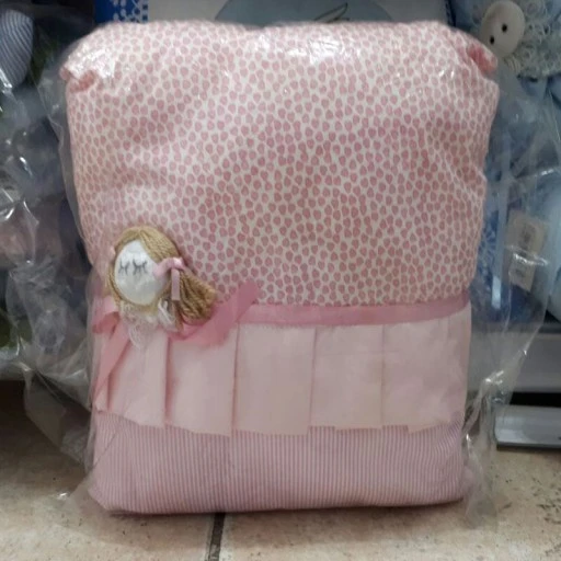 Bebek Süslemeli Kız Bebek Anı Yastığı