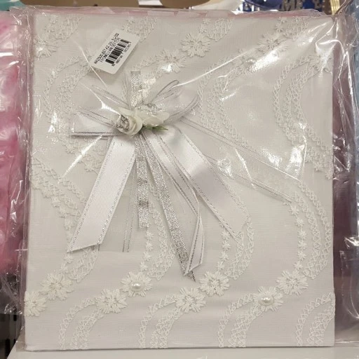 Beyaz Güllü Nikah Anı Defteri Fiyonk