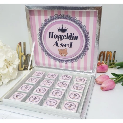 48 Li Bebek Çikolatası Ayıcık Baskılı