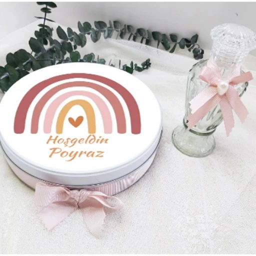 Gökkuşak Baskılı Erkek Bebek Çikolatası Ve Kolonya
