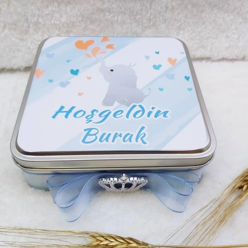 Fil Baskılı Kare Kutuda Bebek Çikolatası 50 Li