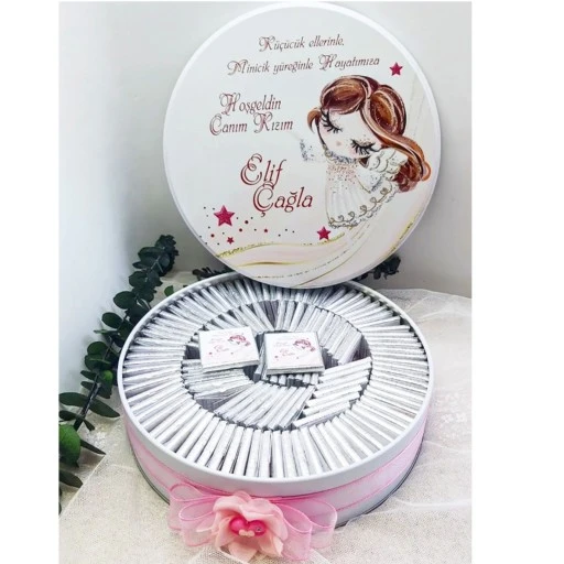 Kız Cocuk Baskılı Bebek Çikolatası