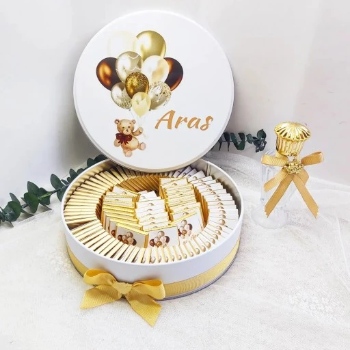 Uçan Balonlu Ayıcık Ekek Bebek Çikolatası