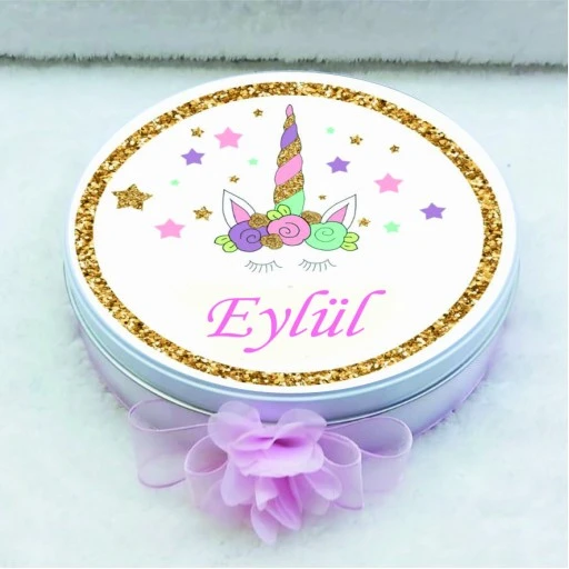 Unicorn Baskılı Bebek Çikolatası Uv Baskılı Madlen Çikolata