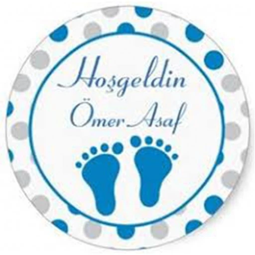 Ayaklı Bebek Şekeri Etiketi Eb62