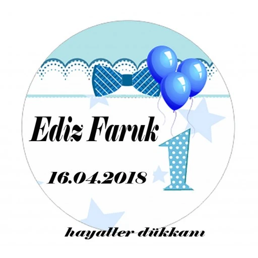 Balonlu 1 Yaş Sticker Eb46