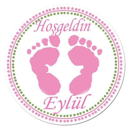 Ayak Görselli Kız Bebek Etiket EB231