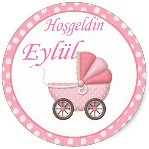 Pusetli Bebek Etiket Sticker Eb236