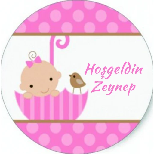 Bebek Şekeri Etiketi Şemşiyeli Eb177