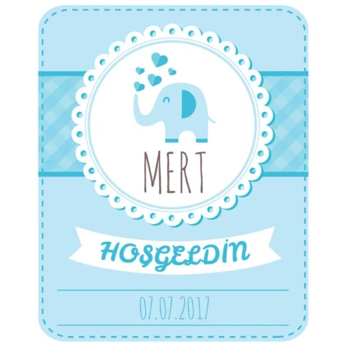 Dikdörtgen Filli Bebek Etiket Eb75