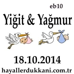 İkiz Bebek Şekeri Etiketi eb10