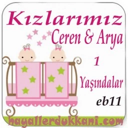 İkiz Kız Bebek Şekeri Etiketi eb11