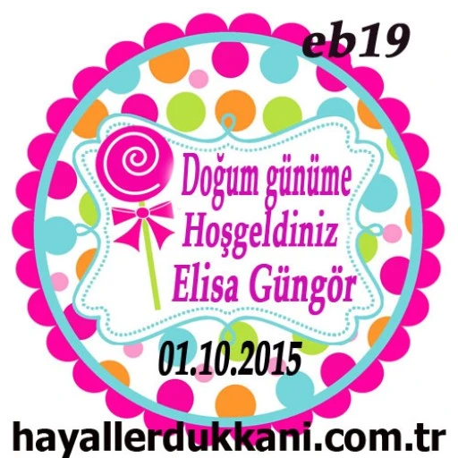 Kız Bebek Şekeri Etiketi Eb19