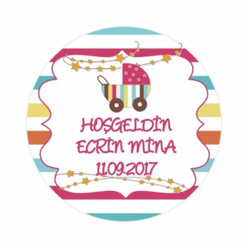 Rengarenk Pusetli Etiket Eb69