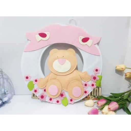 Ayıcıklı Keçe Bebek Odası Kapı Süsü