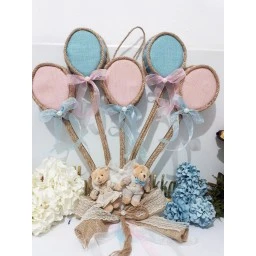 Ayıcıklı Led Işıklı İkiz Bebek  Kapı Süsü