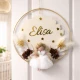 Peri kızı dekorlu Yuvarlak kasnak içinde pleksi kapı süsü Bebek Odası Kapı Süsü