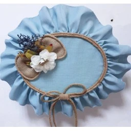 Oval Çiçek Modeli Bebek Odası Kapı Süsü