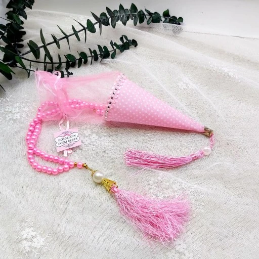 Asetatlı Külah İncili Tesbihli Kız Bebek Mevlüt Hediyelik