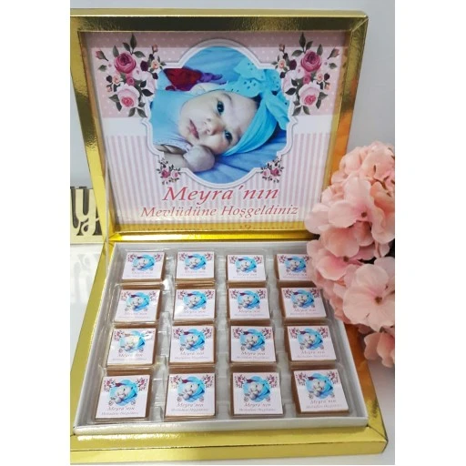 Fotoğraflı Bebek Mevlüt Çikolatası 48 Li