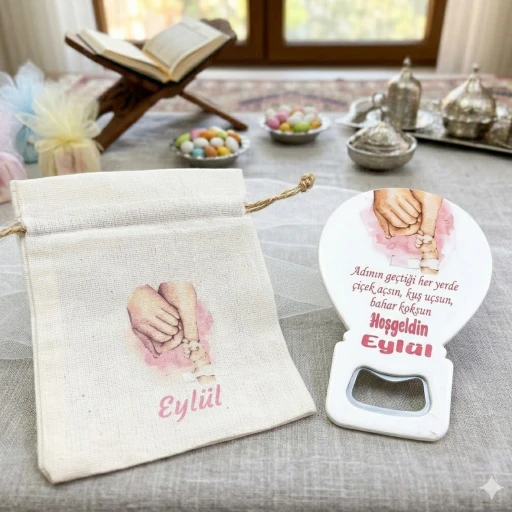 El Ele Kese Ve Balon Açacak Kombin Baskılı Yenidoğan Mevlüt Hediyelik