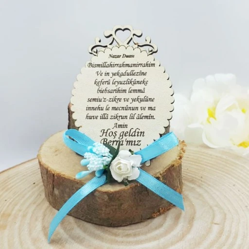 İsim Baskılı Dualı Ahşap Magnet Sünnet Hediyelik