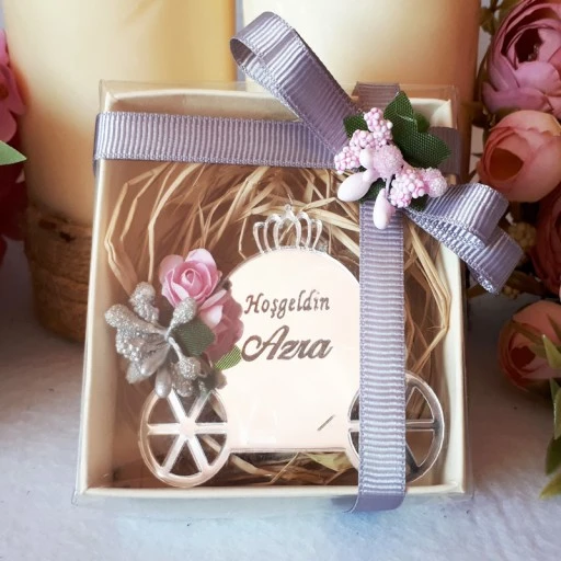 Kutulu Balkabağı Lazer Kesim İsimli Nikah Şekeri