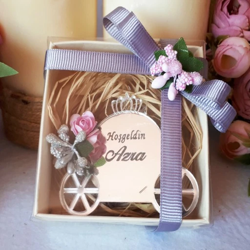 Kutulu Balkabağı Lazer Kesim İsimli Nikah Şekeri