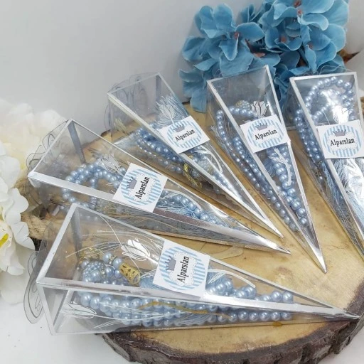 Şeffaf Külahta İncili Tespih Bebek Mevlüt Şekeri