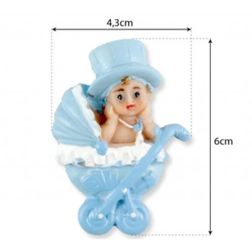 Bebek Pusetli Ve Şapkalı Magnet Mavi Pk1