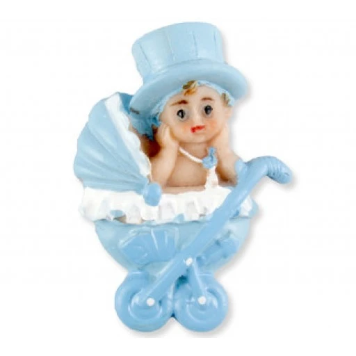 Bebek Pusetli Ve Şapkalı Magnet Mavi Pk1