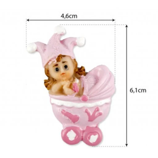 Bebek Pusetli Ve Şapkalı Magnet Pembe Pk1