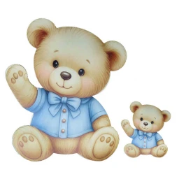 DEKORATİF SÜS İKİ BOY RETRO AYICIK SET:25 ADET
