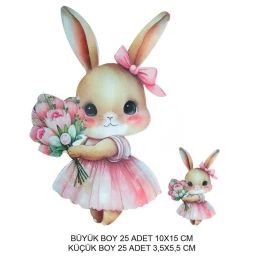 DEKORATİF SÜS İKİ BOY TAVŞAN SET:25 ADET