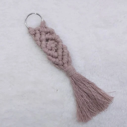 Makrome Anahtarlık Bebek Şekeri Malzemesi Nikah Hediyeği Sütlü Kahve