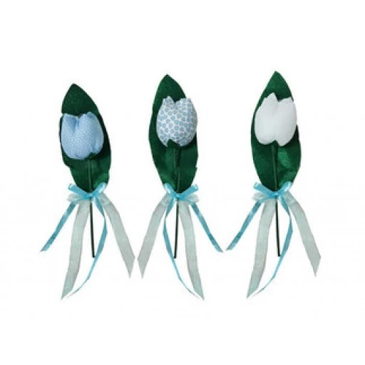Peluş Lale Çubuklu Mavi (003) P1