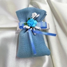 22 Adet Küçük Etamin Kumaşlı Kese Mavi Erkek Bebek Hediyeliği