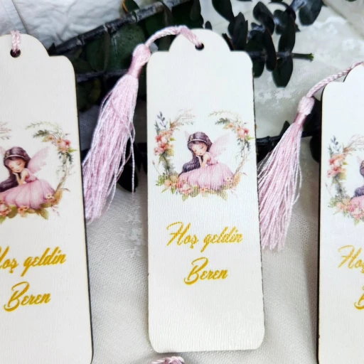 Ahşpa Kitap Ayracı Bebek Doğum Hediyesi Yeni Doğan Hediyelik