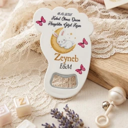 Ayda Tavşan Basklı Ayak Açacak 11x8 cm Uv Bebek Magnetleri Bebek Şekeri