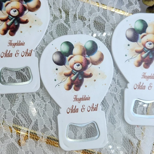 Ayıcık Figülür Bebek Açacak Magnet Dolap Süsü